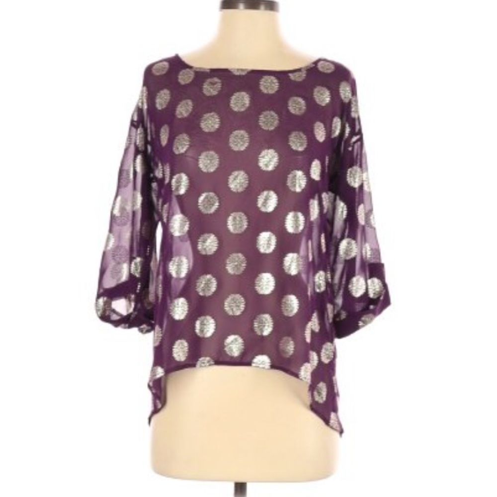 Sheer purple blouse